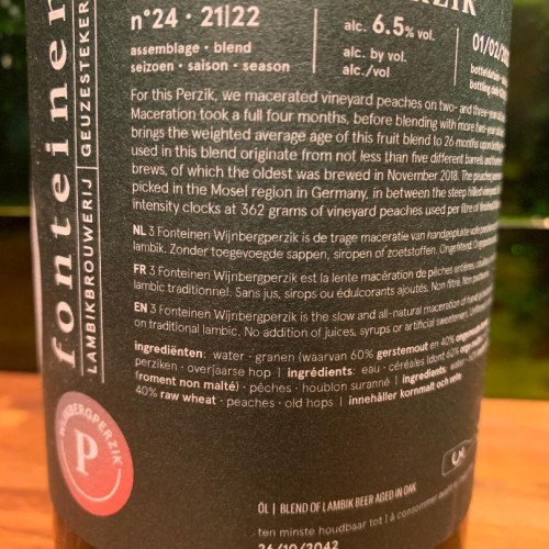 3 Fonteinen - 3F WIJNBERGPERZIK PEACH 2022 (a bottle of 750ml)