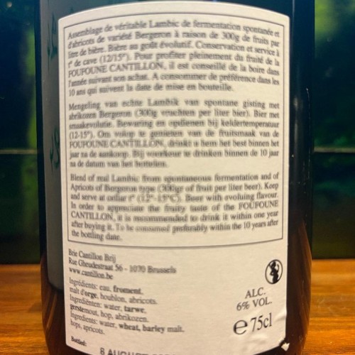 1 bottle (75cl) of CANTILLON FOU FOUNE 2024 - Latest Release !