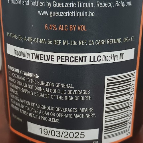 Gueuze Tilquin à l’ancienne (2014-2015) - 750ml