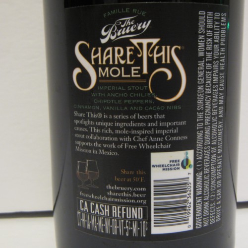 The Bruery 2016 Share This Mole Imperial Stout, 22 oz Bottle (retired)