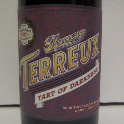 The Bruery 2017 Terreux Tart of Darkness Barrel Aged Sour Stout, 22 oz Bottle