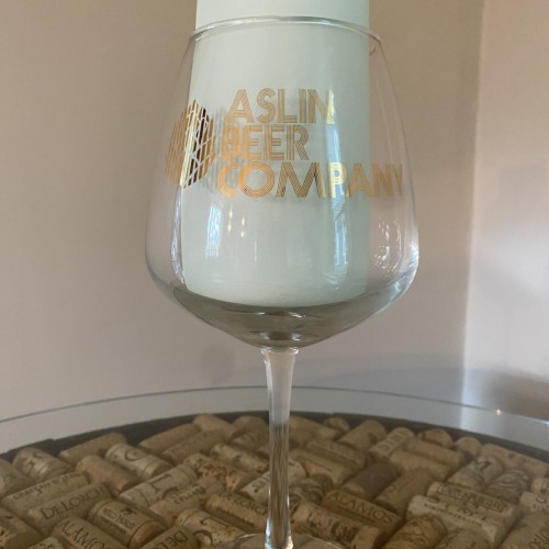 Aslin Brewing Company Gold Long Stem Bulb Glass ~ New