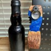 Solid Burl & Resin River table looking - Beer Bottle Opener - Hand Made in Minnesota