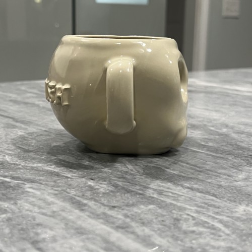 Monkish Ceramic Skull Coffee Mug [BONE]