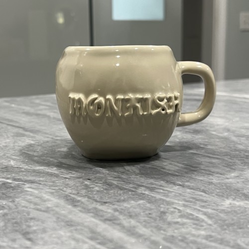 Monkish Ceramic Skull Coffee Mug [BONE]