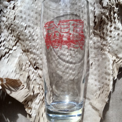 Fidens Red Rig Logo Willi Becher Glassware