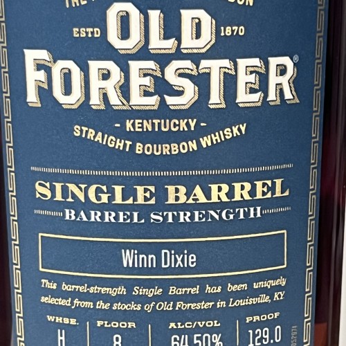 Old Forester Single Barrel Barrel Strength Bourbon