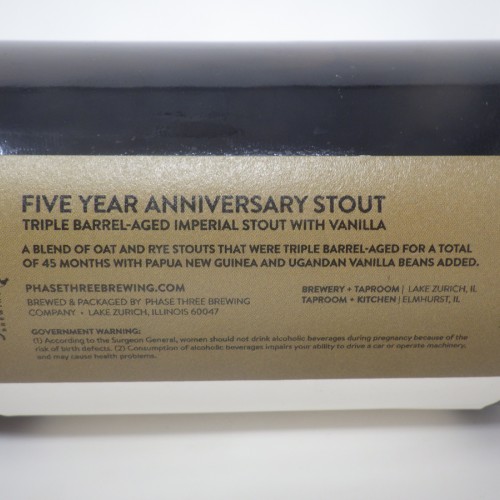 Phase Three P3 - Five 5 Year Anniversary Stout 500ml