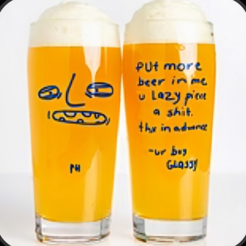 2025 PERMANENT HANGOVER - UR BOY GLASSY V1. BLUE 16OZ. WILLI GLASS