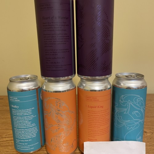 Tree House Brewing 2 * MEDLEY, 2 * LIQUID KING, 2 * HEART OF A WARRIOR - 6 CANS TOTAL