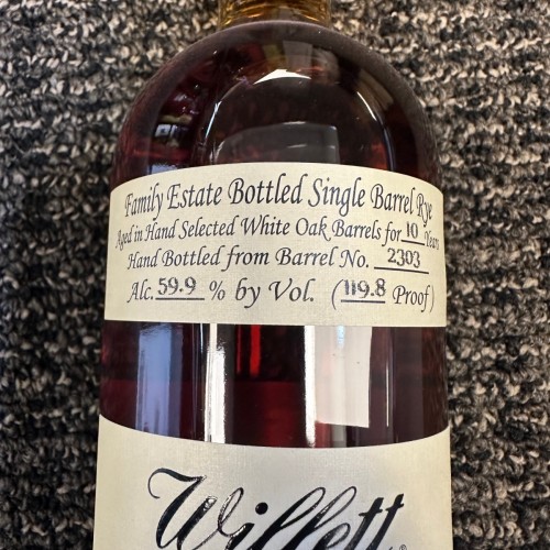 Willett 10 Year Rye  119.8 Proof