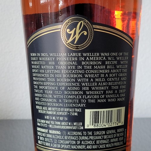 2023 (L23) Weller 12 Years 750ml Bourbon Wheated Whiskey