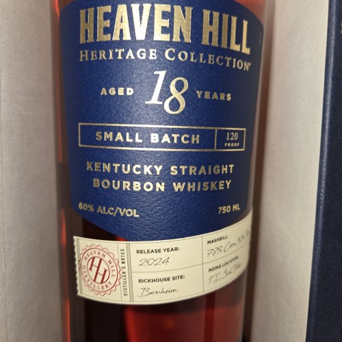 Heaven Hill heritage collection 18 yr  bourbon