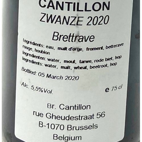 1 time Cantillon Zwanze Brettrave 2022 (750ml)