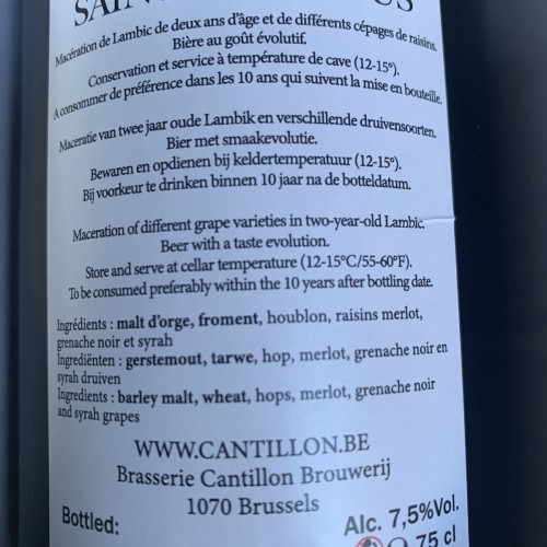 1 bottle (75cl) of CANTILLON SAINT LAMVINUS 2023 - Latest !!!