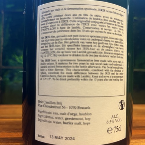 1 bottle (75cl) of CANTILLON IRIS - Latest !!!