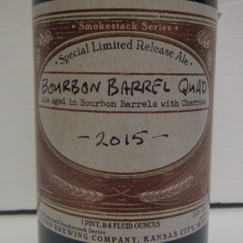 Boulevard Smokestack Series Bourbon Barrel Quad 2015, 22 oz Bottle