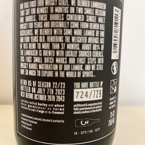 3 Fonteinen Zenne d' Hesbaye Whisky BA - B85 - Latest release !