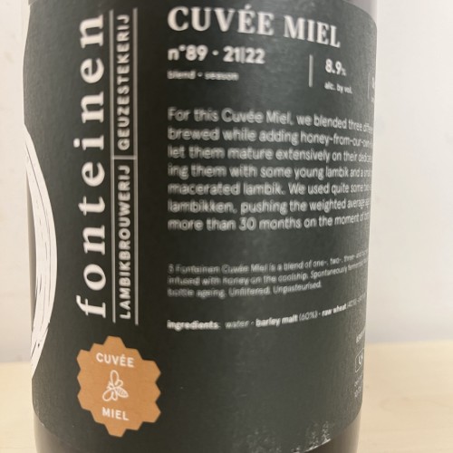 3 Fonteinen - 1x Cuvée Miel (3 Fonteinen honey infused in our coolship + honeycomb macerated lambic) - blend 89 - Latest Release !