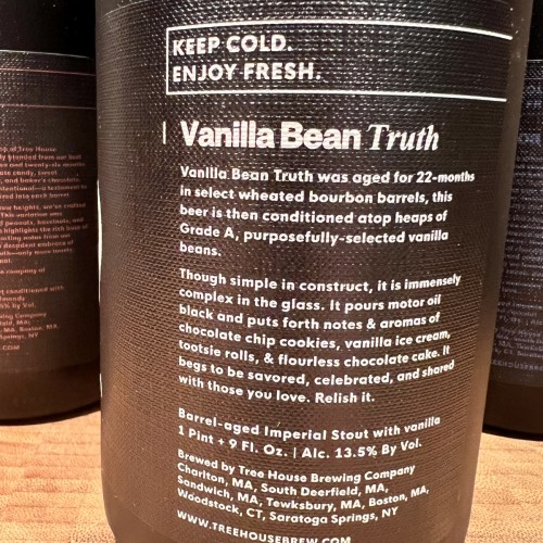 Tree House - Cocoa Coconut Truth - 750ml - Nutty Truth - 750ml - Vanilla Bean Truth - 750ml