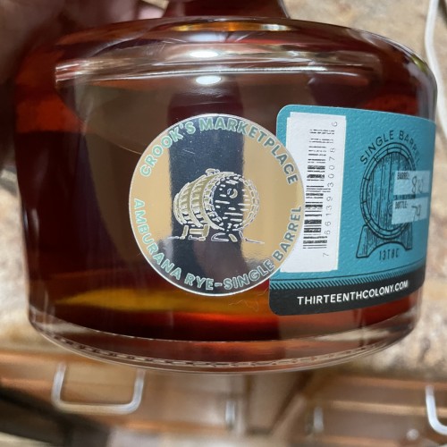 Thirteen Colony Cask Strength Rye finished with Amburana staves