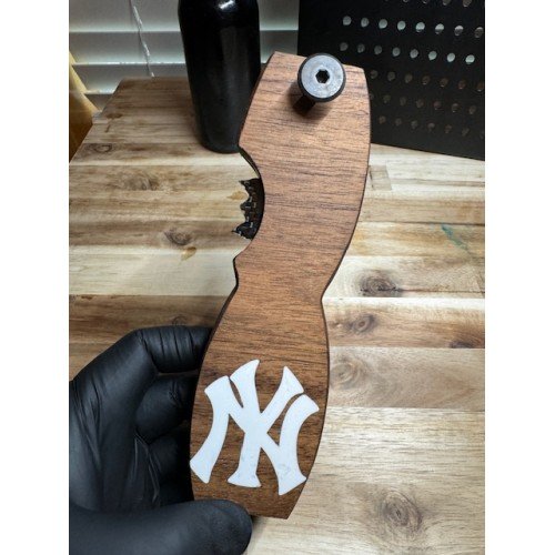 NEW YORK (NY) Fan Tribute - Beer Bottle Opener - Made from Walnut from Wisconsin