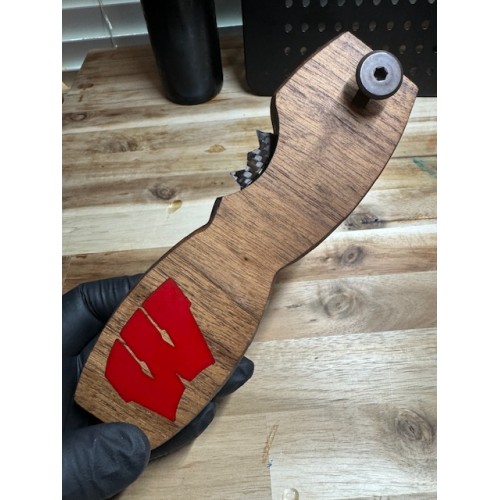 Wisconsin (W) - Fan Tribute - Beer Bottle Opener - Made from Walnut from Wisconsin