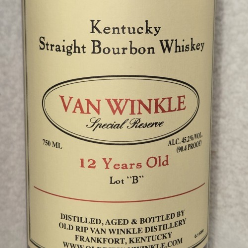 Van winkle Special Reserve Lot B 12 yr 2021