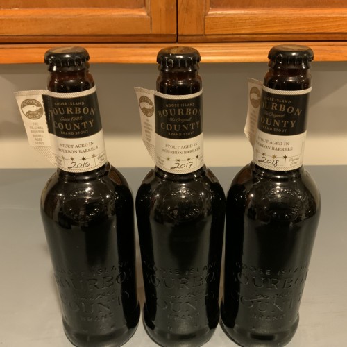 Bourbon County Barrel Stout 2016, 2017, and 2018 vertical