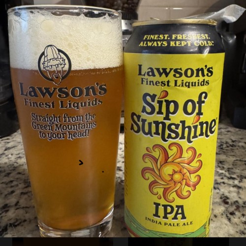 Lawson’s Finest Liquids 6 cans of Double Sunshine and 6 cans of Sip of Sunshine. Brewed fresh and cold on 2/10/25.