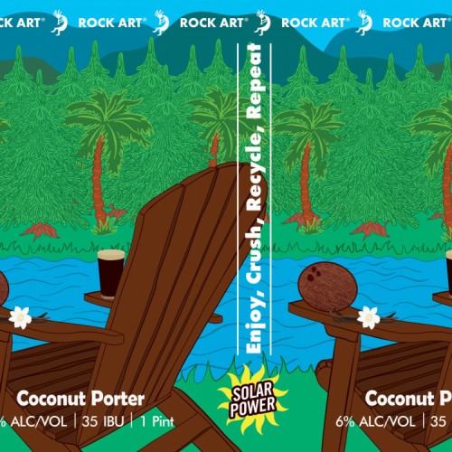 Rock Art Brewery: 12 cans of Coconut Porter w/Vanilla. 6% ABV. Great Beer from a Great Brewery