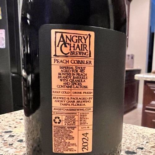 Angry Chair Barrel Aged Peach Cobbler FREE SHIPPING