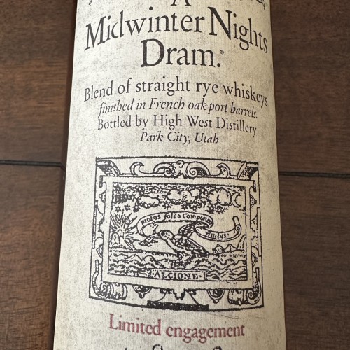 High West A Midwinter Nights Dram Rye Whiskey Act 9 Scene 2 750ml