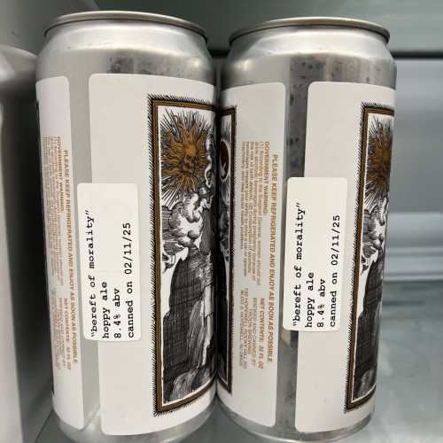 (2) Troon Brewing Crowlers 2/11/25 can date “ Bereft OF Morality”