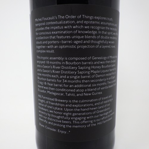 The Order of Things 04 Hill Farmstead Brewery 500ml Bourbon Barrel-Aged Stout