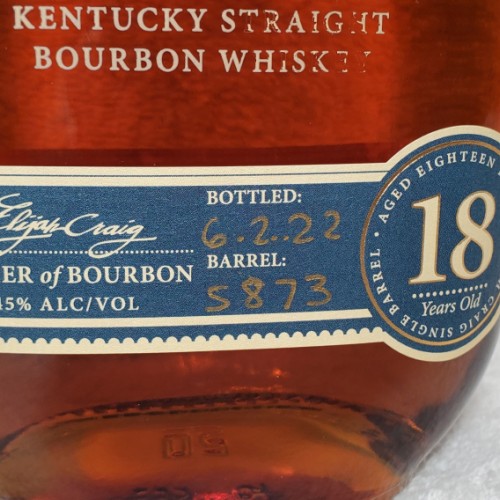 Elijah Craig 18 yr old single barrel