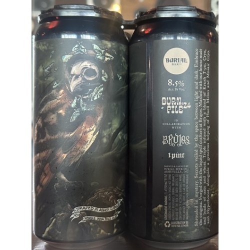 (PRIVATE LISTING ONLY FOR ROBBIE5)...BURIAL/BRUJOS Draped in Ashen Cloaks Double India Pale Ale..(2-PACK)