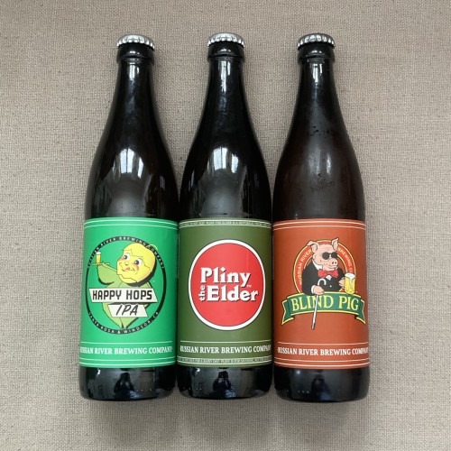 3 BOTTLES: 1 BOTTLE OF PLINY THE ELDER 1 BOTTLE OF BLIND PIG & 1 BOTTLE OF HAPPY HOPS