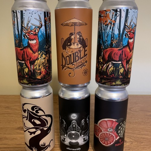 Tree House Brewing 2 * CURIOSITY 148, 1 * OTHERWORLDLY, 1 * DOUBLE SHOT PEANUT BUTTER, 1 MILKY HAZE & 1 * PARADISI - 6 CANS TOTAL