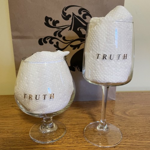 Tree House Brewing ** LIMITED RELEASE ** 1 * GOLD TRUTH TULIP GLASS & 1 * SILVER STEMMED TRUTH GLASS - 2 GLASSES TOTAL